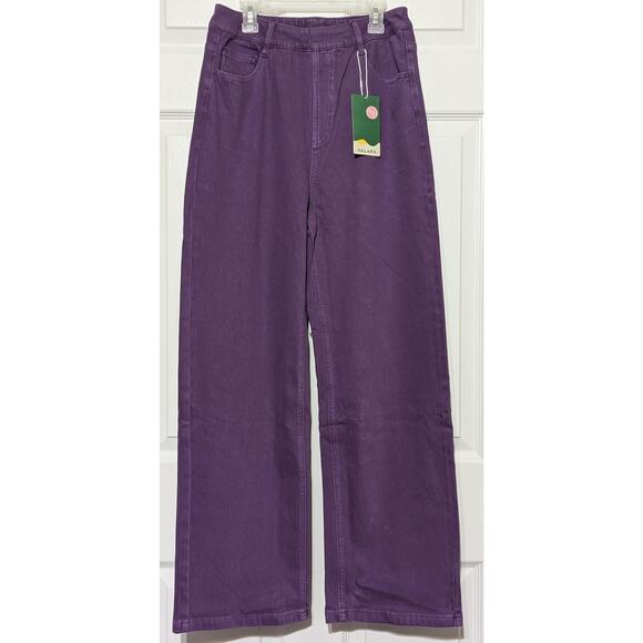 Halara Wide Leg Jeans Womens Small High Rise Purple Stretch Casual Denim Pants - Picture 5 of 9